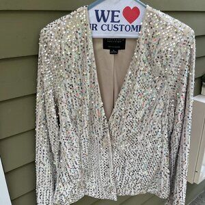 Cream Colored Velvet Sequined Sanctuary blazer